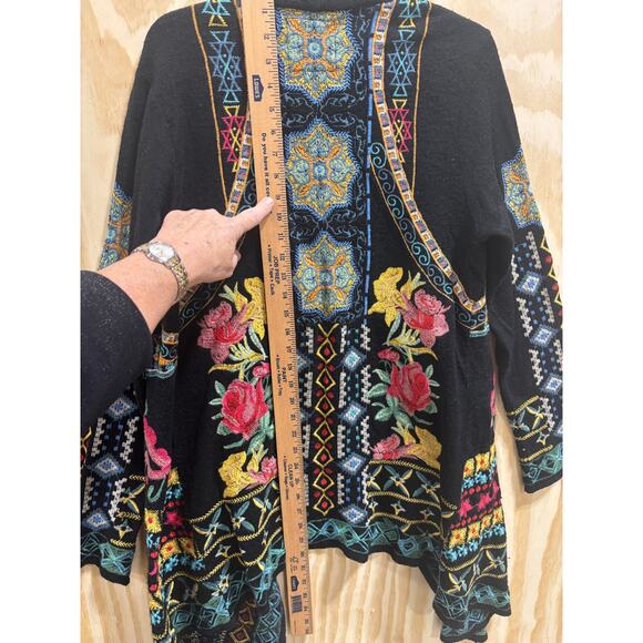 Johnny Was Black Floral Embroidered Blazer - Picture 5 of 8
